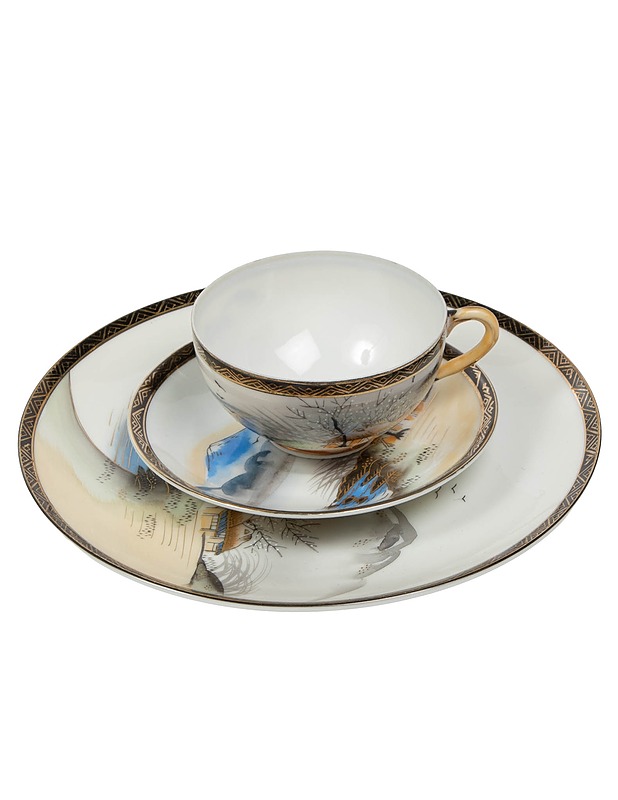 Japanilainen posliini teeastiasto, 21 osaa - Tarjoiluastiat - 10105573960 - 1