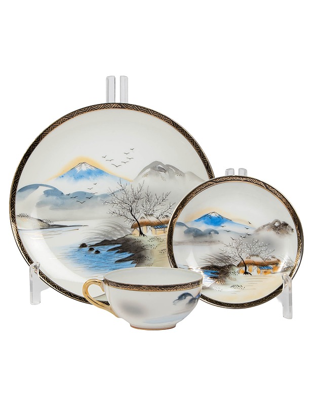 Japanilainen posliini teeastiasto, 21 osaa - Tarjoiluastiat - 10105573960 - 2