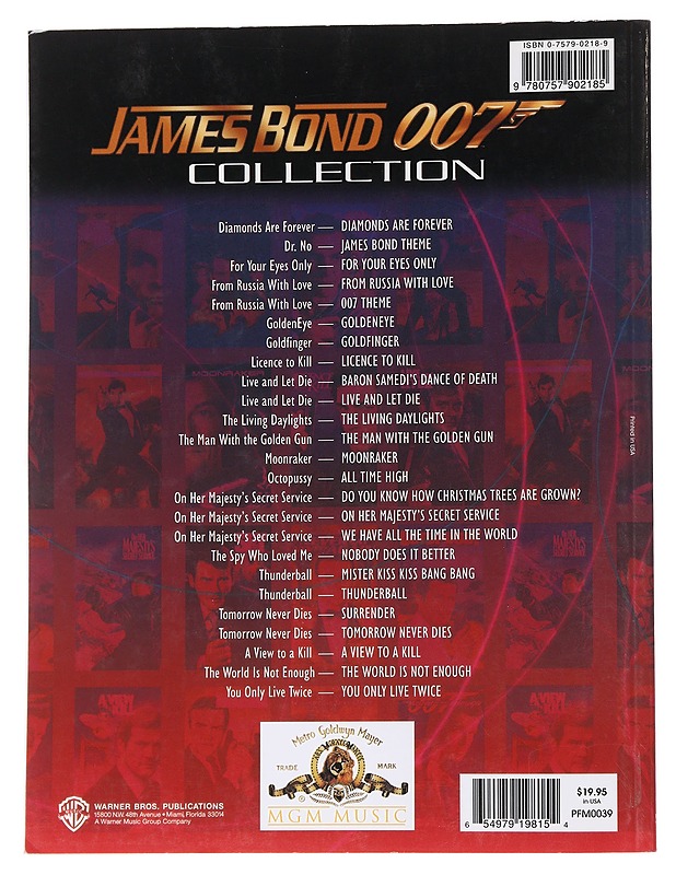 James Bond 007 collection - Danny Biederman - Musiikki- ja elokuvakirjat - 10105574360 - 1