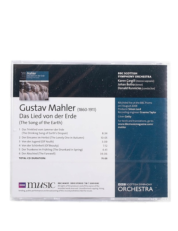 Gustav Mahler - Das lied von der Erde - CD - Musiikki ja elokuvat - 10105574581 - 1