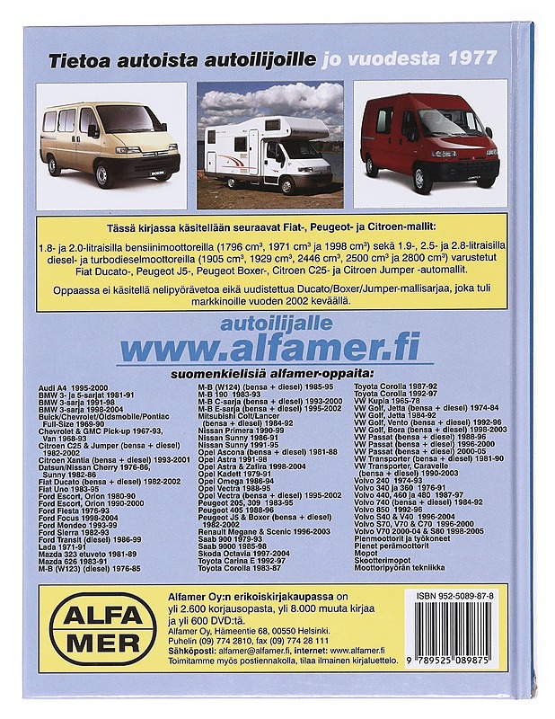 Fiat Ducato, Peugeot J5 & Boxer, Citroen C25 & Jumper 1982-2002 / korjausopas - Etzold - Tietokirjat ja oppaat - 10105574729 - 1