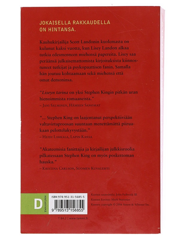 Liseyn tarina - King, Stephen - Romaanit ja novellit - 10105574961 - 1