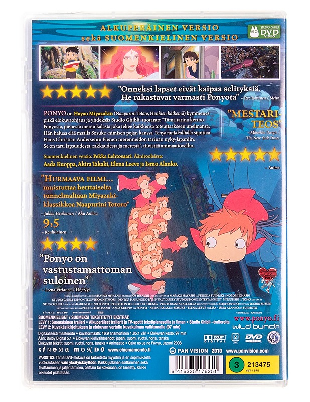 Ponyo rantakalliolla - DVD  - DVD-elokuvat - 10105575034 - 1
