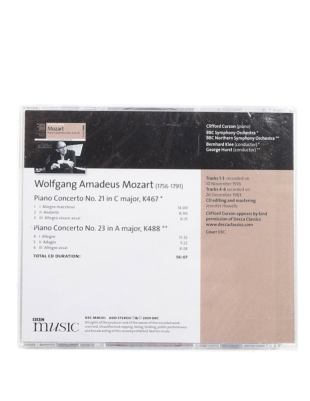 Mozart - Piano Concertos Nos 21 ja 23 - CD - Musiikki ja elokuvat - 10105575102 - 1