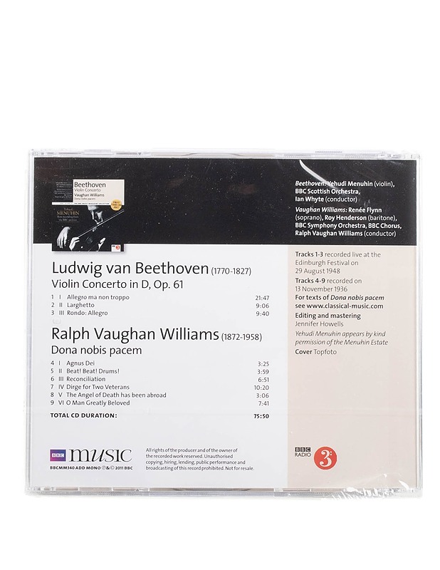 Ludwig van Beethoven - Violin concerto in D, Op. 61 - CD - Musiikki ja elokuvat - 10105575137 - 1