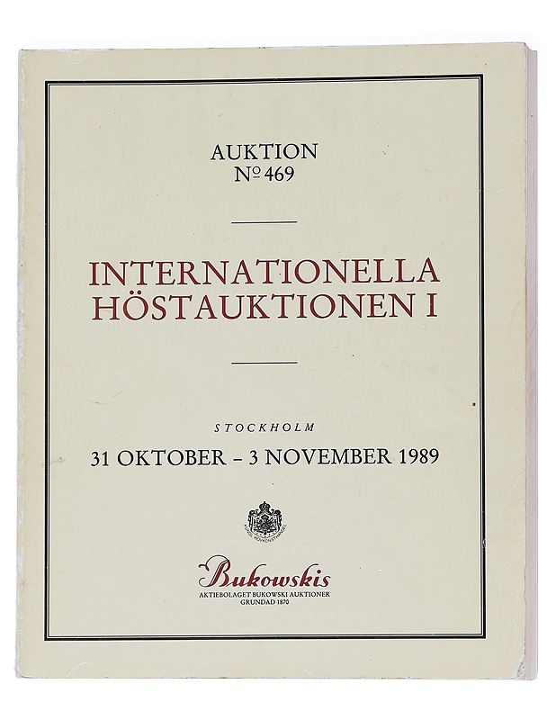 Auktion No 469/Internationella Höstauktionen 1 - Bukowskis - Taide- ja kulttuurikirjat - 10105575161 - 0