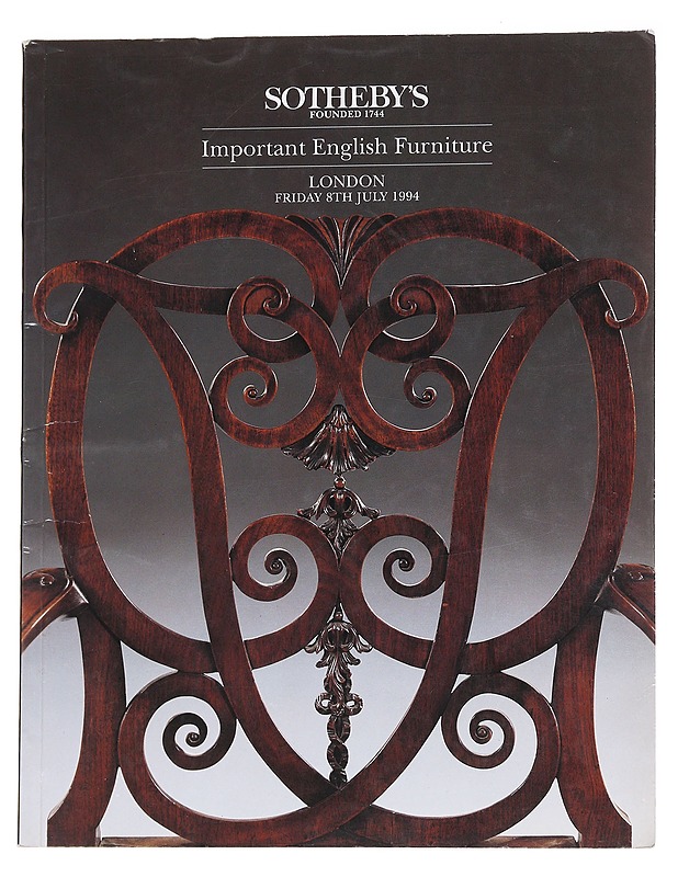 Important English Furniture/London friday 8th July 1994 - Sotheby's - Taide- ja kulttuurikirjat - 10105575313 - 0