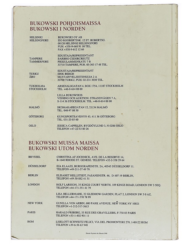 Huutokauppa No 74 / kansainvälinen keväthuutokauppa 26. huhtikuuta 1998 - Bukowskis - Harrastekirjat - 10105575332 - 1