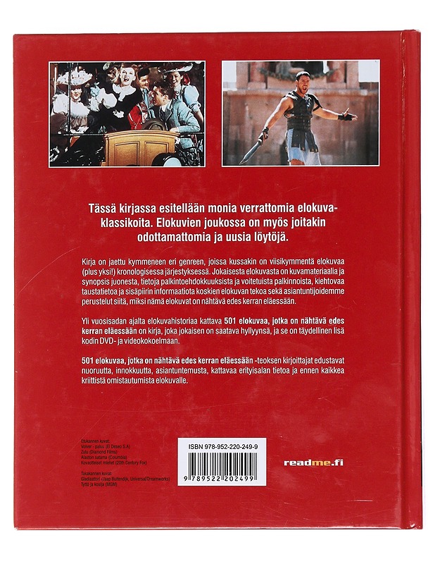 501 elokuvaa, jotka on nähtävä kerran eläessään - Haavisto, Laura - Taide- ja kulttuurikirjat - 10105575357 - 1