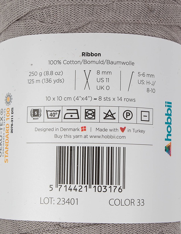 HOBBII Ribbon harmaa vyötelanka, 250g  - Käsityö - 10105575379 - 1