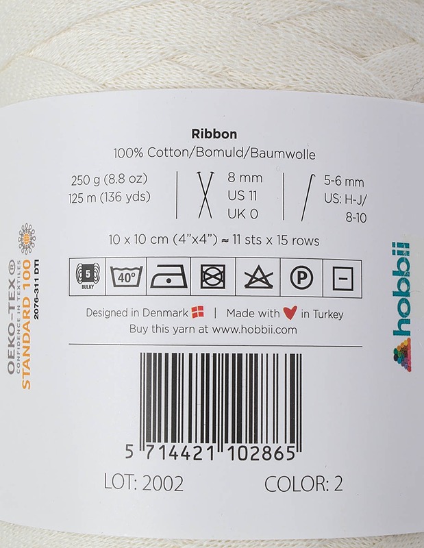 HOBBII Ribbon valkoinen lanka, 250g - Käsityö - 10105575389 - 1