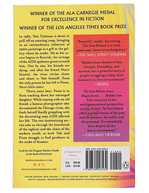 The Great Believers - Rebecca Makkai - Romaanit ja novellit - 10105575397 - 1