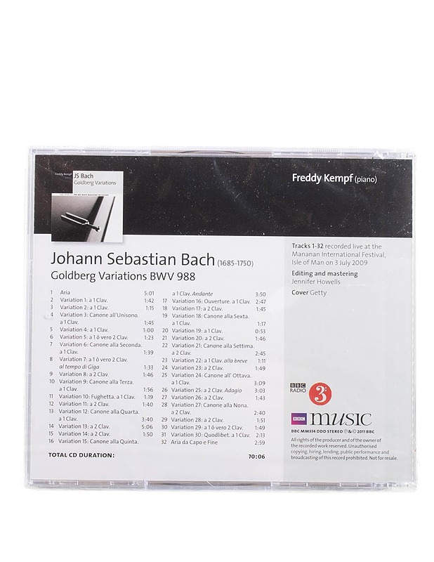 Johann Sebastian Bach - Goldberg variations BWV 988 - Musiikki ja elokuvat - 10105575438 - 1