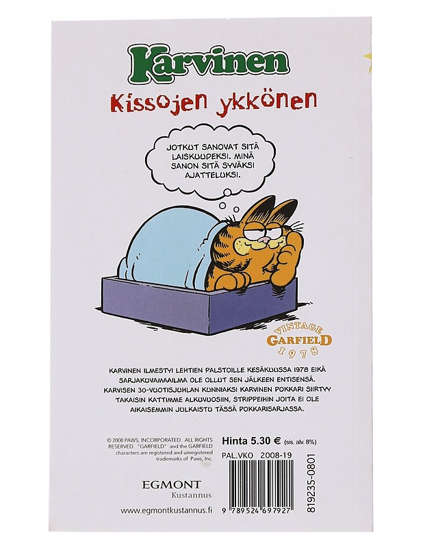 Karvinen : onni on lämmin teevee - Davis, Jim - Sarjakuvat - 10105575461 - 1