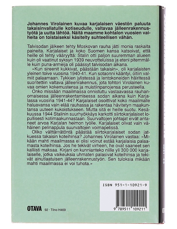 Siirtokarjalaiset 1941-44 - Johannes Virolainen - Tietokirjat ja oppaat - 10105575565 - 1