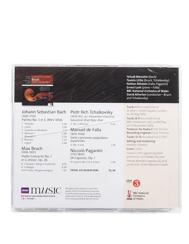 Bruch - Violin concerto no. 1 - CD - Musiikki ja elokuvat - 10105575642 - 1