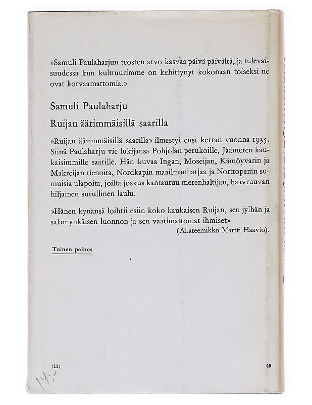 Ruijan Äärimmäisillä Saaarilla - Samuli Paulaharju - Romaanit ja novellit - 10105575724 - 1