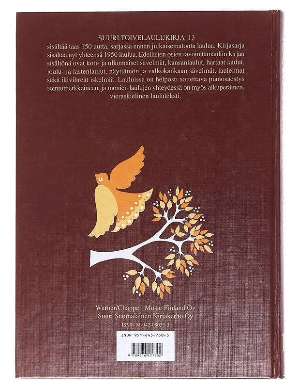 Suuri toivelaulukirja. 13 - Uusitalo, Heikki - Musiikki- ja elokuvakirjat - 10105575740 - 1
