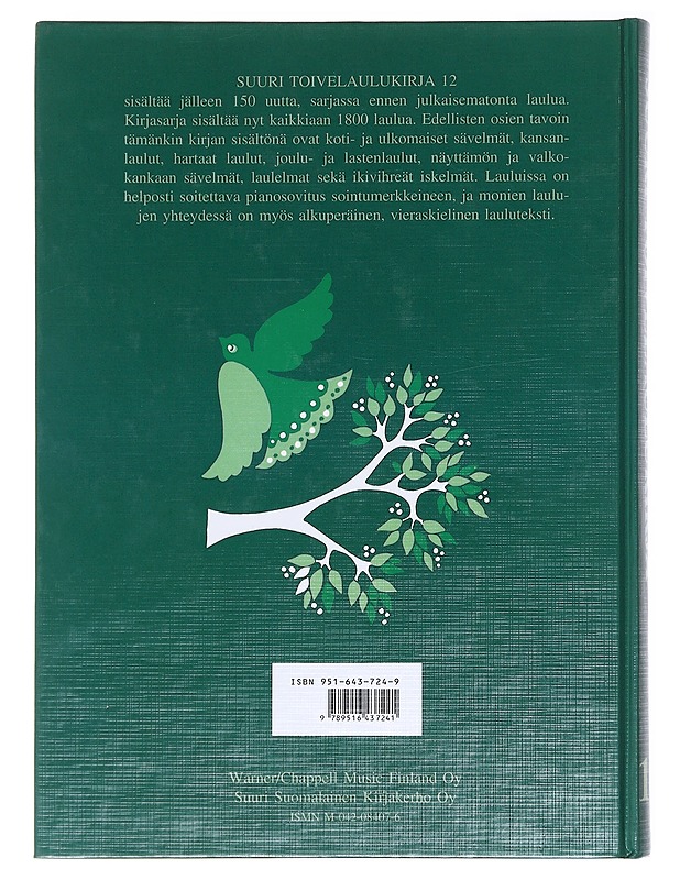 Suuri toivelaulukirja. 12 - toim. Heikki Uusitalo - Musiikki- ja elokuvakirjat - 10105575743 - 1
