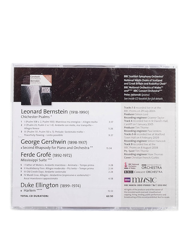 Gershwin ja Bernstein - Second Rhapsody ja Chichester Psalms - CD - Musiikki ja elokuvat - 10105575778 - 1
