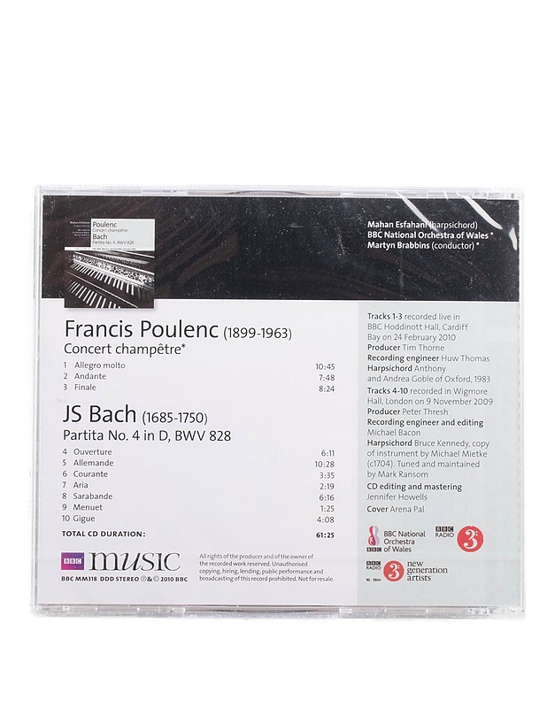 Poulenc ja Bach - Concert champêtre ja Partita No. 4 - CD - Musiikki ja elokuvat - 10105575791 - 1