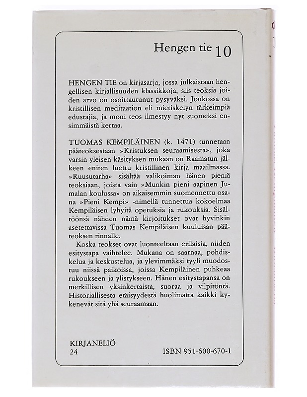 Ruusutarha / valittuja kirjoituksia - Tuomas, Kempiläinen - Taide- ja kulttuurikirjat - 10105575796 - 1