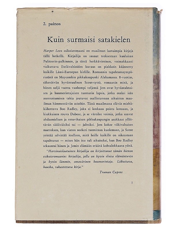 Kuin surmaisi satakielen - Lee, Harper - Romaanit ja novellit - 10105575852 - 1