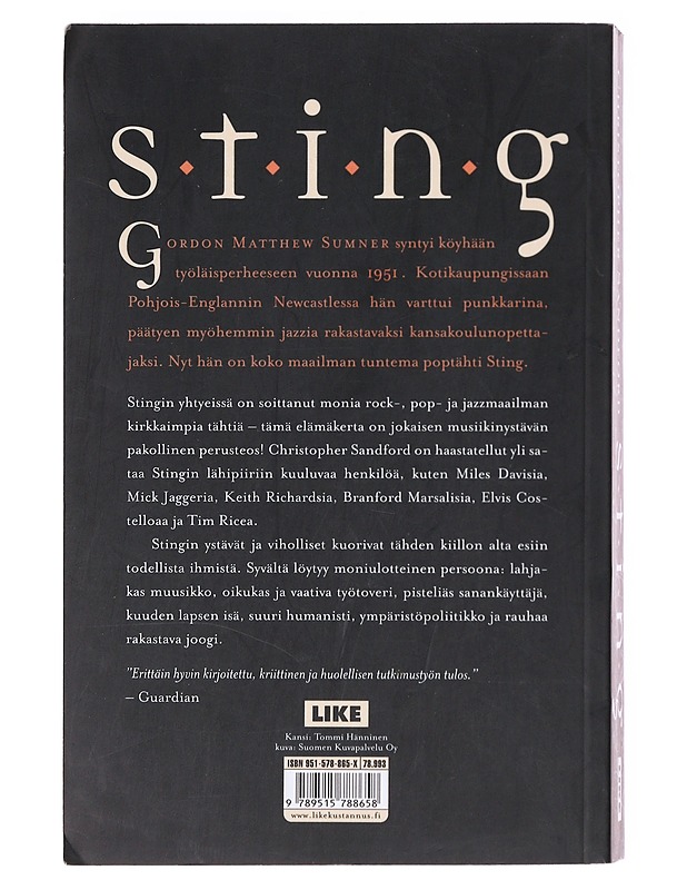 Sting / elämäkerta - Sandford, Christopher - Elämäkerrat ja muistelmat - 10105575955 - 1
