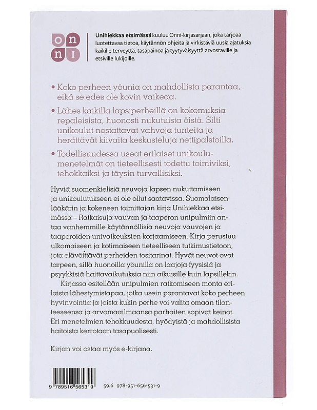 Unihiekkaa etsimässä : ratkaisuja vauvan ja taaperon unipulmiin - Keski-Rahkonen, Anna - Tietokirjat ja oppaat - 10105576181 - 1