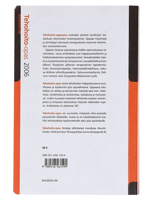 Tehohoito-opas - Takkunen, Olli - Tietokirjat ja oppaat - 10105576333 - 1