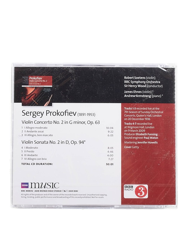 Prokofiev - Violin concerto no. 2 - CD - Musiikki ja elokuvat - 10105576387 - 1