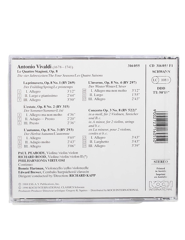 Vivaldi - The four seasons - CD - Musiikki ja elokuvat - 10105576484 - 1