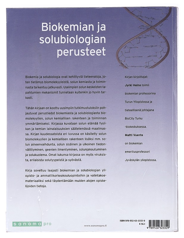 Biokemian ja solubiologian perusteet - Heino, Jyrki - Tietokirjat ja oppaat - 10105576489 - 1