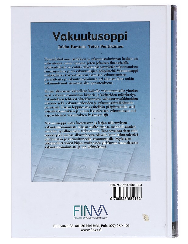Vakuutusoppi - Rantala, Jukka - Tietokirjat ja oppaat - 10105576498 - 1
