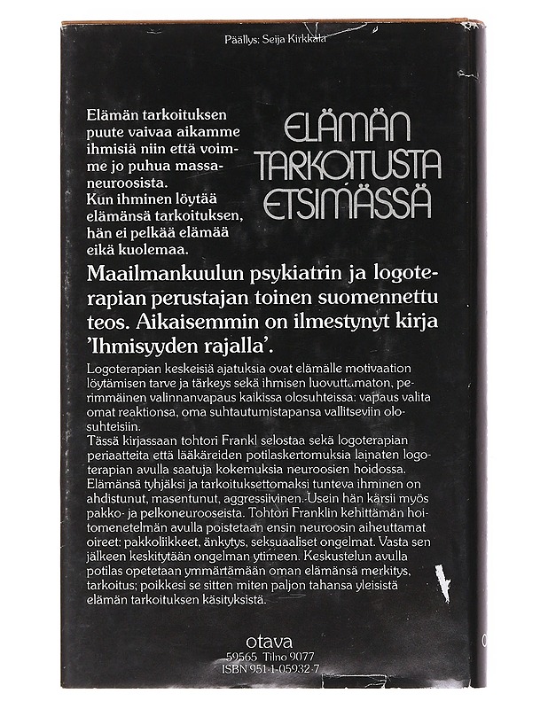 Elämän tarkoitusta etsimässä - Frankl, Viktor E. - Tietokirjat ja oppaat - 10105576554 - 1