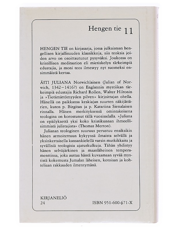 JUMALAN RAKKAUDEN ILMESTYS - JULIANA NORWICHLAINEN - Tietokirjat ja oppaat - 10105576566 - 1