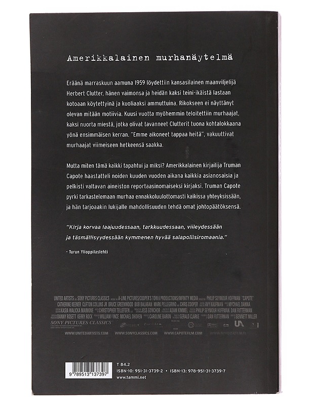 Kylmäverisesti / totuudenmukainen kuvaus eräästä joukkomurhasta ja sen seurauksista - Capote, Truman - Romaanit ja novellit - 10105576764 - 1