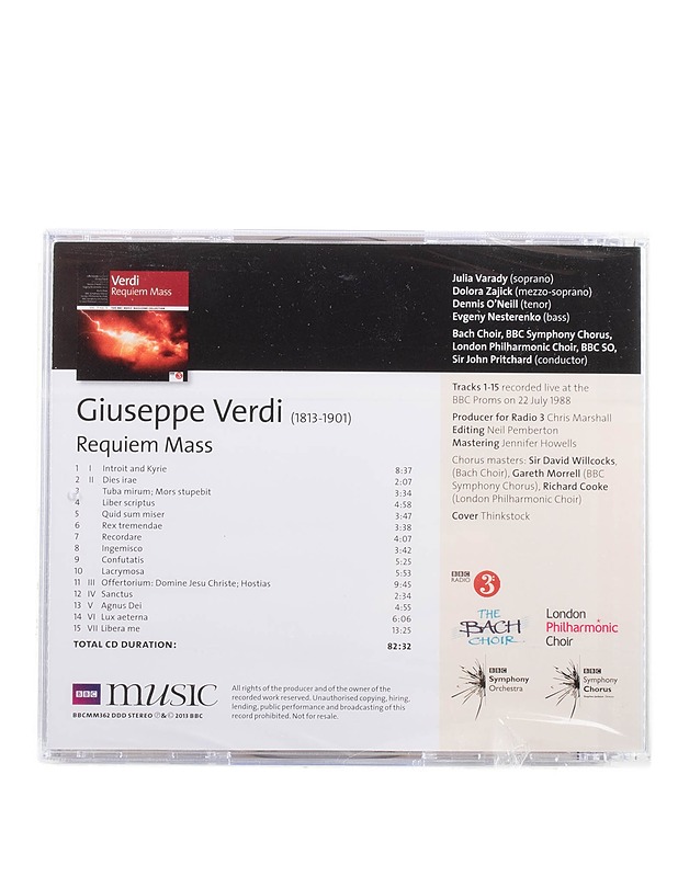 Verdi - Requiem mass - CD - Musiikki ja elokuvat - 10105576825 - 1