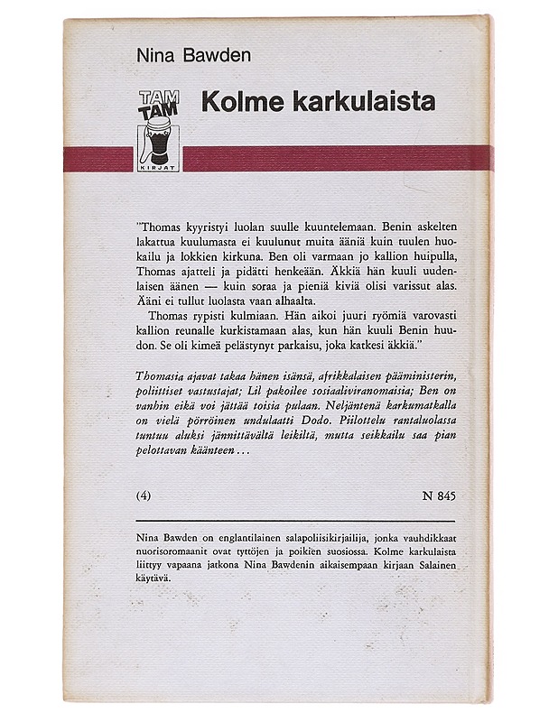 Kolme Karkulaista - Nina Bawden - Lastenkirjat - 10105576857 - 1