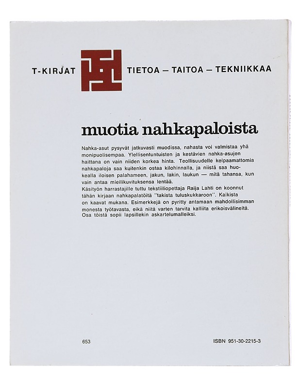 Muotia nahkapaloista - Raija Lahti - Harrastekirjat - 10105576875 - 1