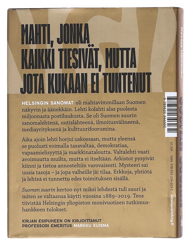 Suomen suurin / Helsingin Sanomat 1889-2019 - Jensen-Eriksen, Niklas - Tietokirjat ja oppaat - 10105576896 - 1