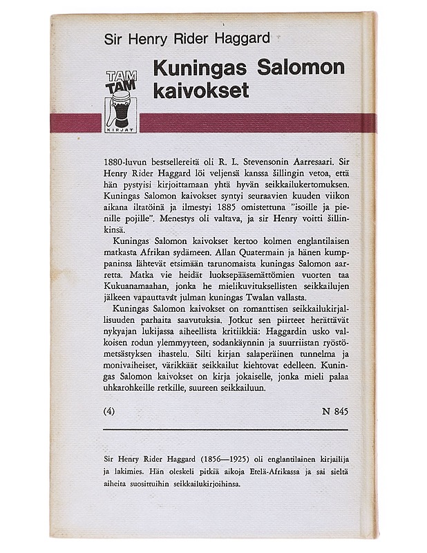 Kuningas Salomon Kaivokset - H. Rider Haggard - Lastenkirjat - 10105576973 - 1