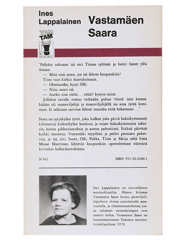 Vastamäen Saara - Ines Lappalainen - Romaanit ja novellit - 10105577058 - 1