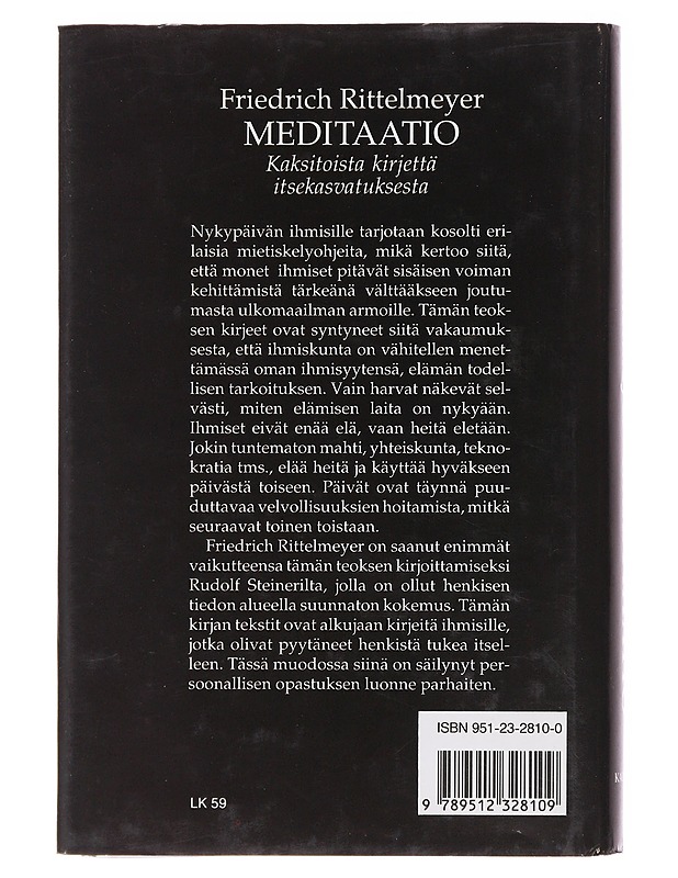 Meditaatio : kaksitoista kirjettä itsekasvatuksesta - Rittelmeyer, Friedrich - Tietokirjat ja oppaat - 10105577074 - 1