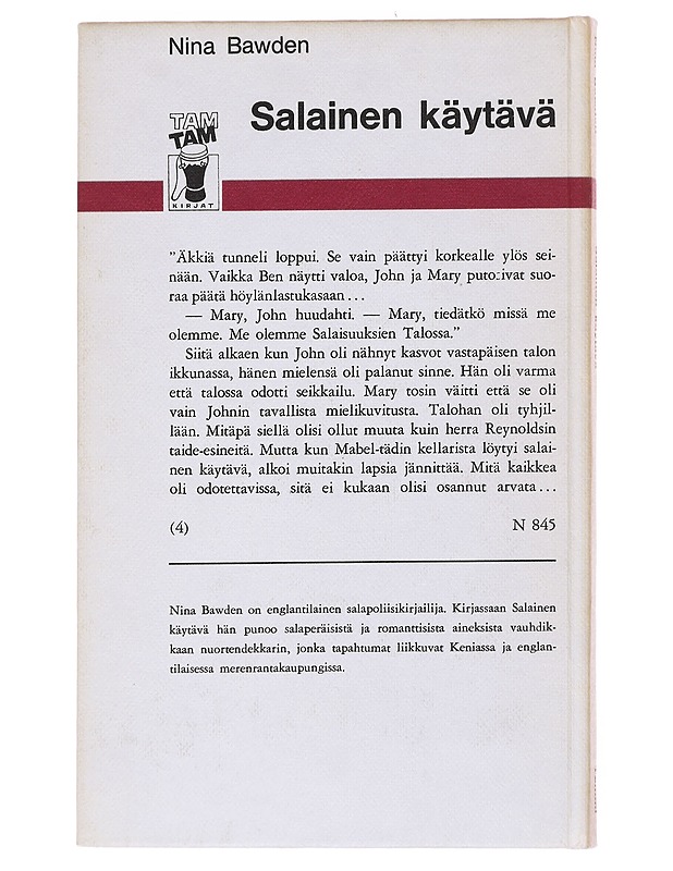 Salainen Käytävä - Nina bawden - Nuorten kirjat - 10105577164 - 1