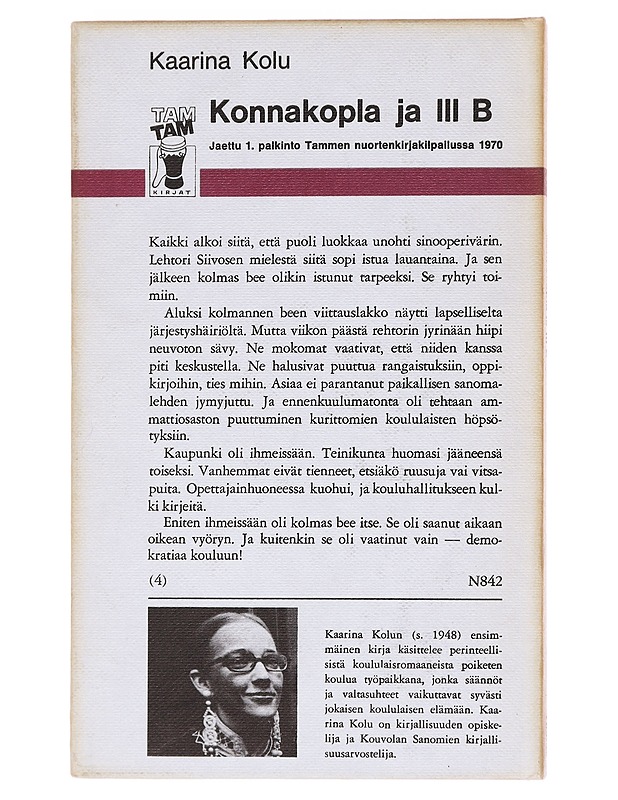 Konnakola ja III B - Kaarina Kolu - Nuorten kirjat - 10105577194 - 1