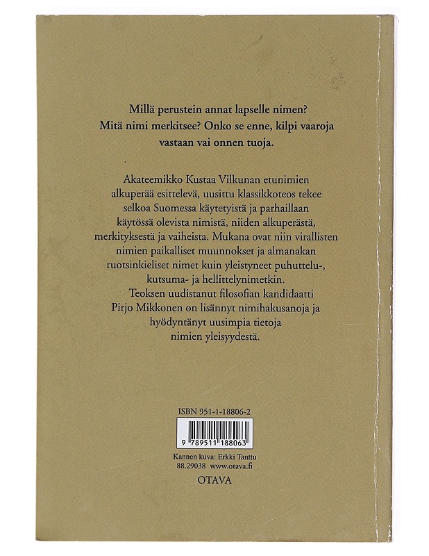 Etunimet - Vilkuna, Kustaa - Tietokirjat ja oppaat - 10105577313 - 1
