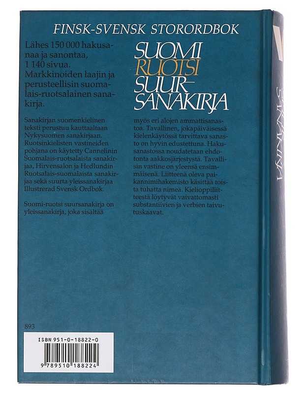 Suomi-ruotsi-suursanakirja = Finsk-svensk storordbok - Cannelin, Knut - Tietokirjat ja oppaat - 10105577336 - 1