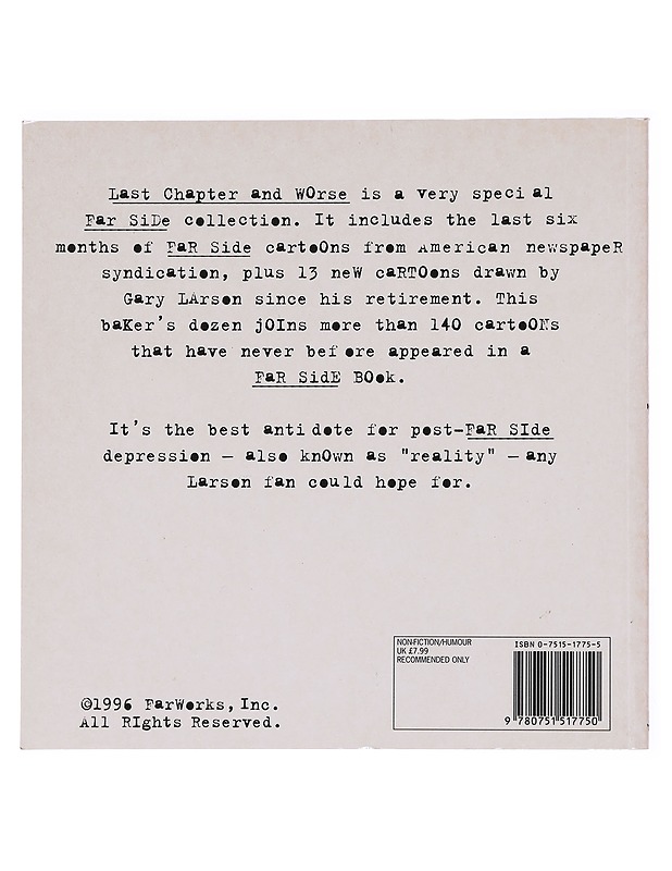 Last chapter and worse : a Far Side collection - Larson, Gary - Romaanit ja novellit - 10105577355 - 1