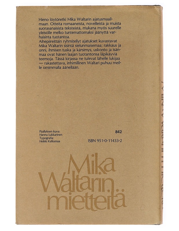 Mika Waltarin mietteitä - Waltari, Mika - Tietokirjat ja oppaat - 10105577400 - 1